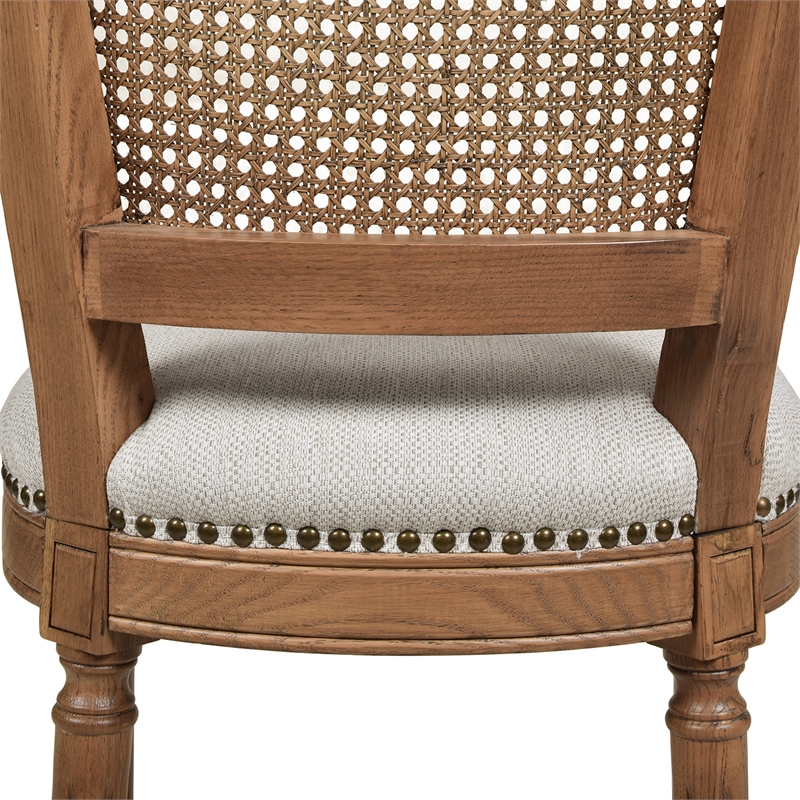 Pemberly Row Modern Rattan Wicker Counter Bar Stool in White