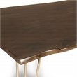 Pemberly Row Contemporary Live Edge Dining Table in Elm and Gold
