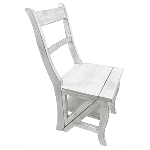 Pemberley Row Asian Hardwood White Library Ladder Chair Rectangular Assembly Required