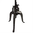Pemberly Row Contemporary Adjustable Crank Table in Natural Driftwood/Aged Iron
