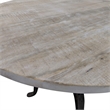 Pemberly Row Contemporary Adjustable Crank Table in Natural Driftwood/Aged Iron