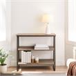 Pemberly Row Stepped Tier Bookshelf in Roughsawn Oak/Gunmetal Gray