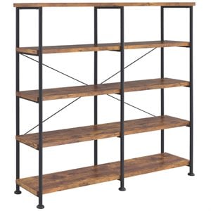 Pemberley Row Wood Antique Nutmeg Bookcase Rectangular Rustic Industrial 63&quotH x 60&quotW x 14.25&quotD Unassembled
