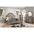 Pemberly Row 1 Drawer Wooden Marble Top Nightstand in Antique Silver
