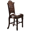 Pemberly Row Faux Leather Tufted Counter Height Dining Chair in Cherry Set of 2