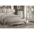 Pemberly Row Fabric Tufted Upholstered Bench in Ivory and Bone White