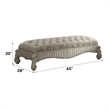 Pemberly Row Fabric Tufted Upholstered Bench in Ivory and Bone White