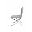 Pemberly Row Contemporary Side Chair Set of 2 in PU and Chrome