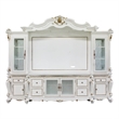 Pemberly Row Wooden Entertainment Center with Bridge in Antique Pearl
