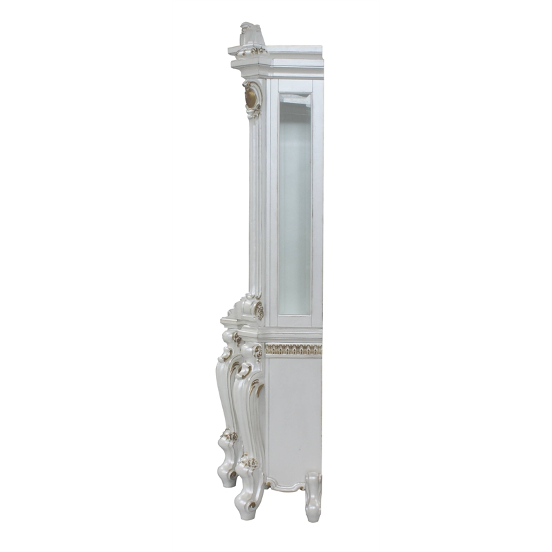 Pemberly Row Wooden Entertainment Center with Bridge in Antique Pearl
