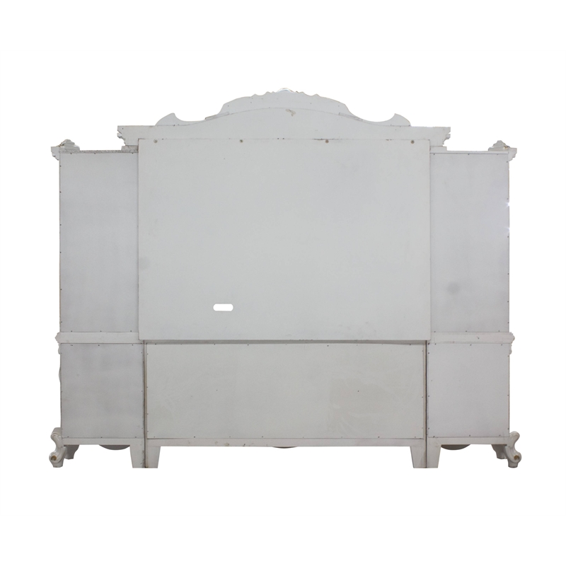 Pemberly Row Wooden Entertainment Center with Bridge in Antique Pearl