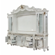 Pemberly Row Wooden Entertainment Center with Bridge in Antique Pearl