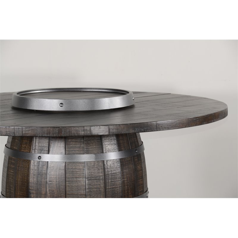 Pemberley Row Wood Tobacco Leaf Pub Table Round Planked Top 54