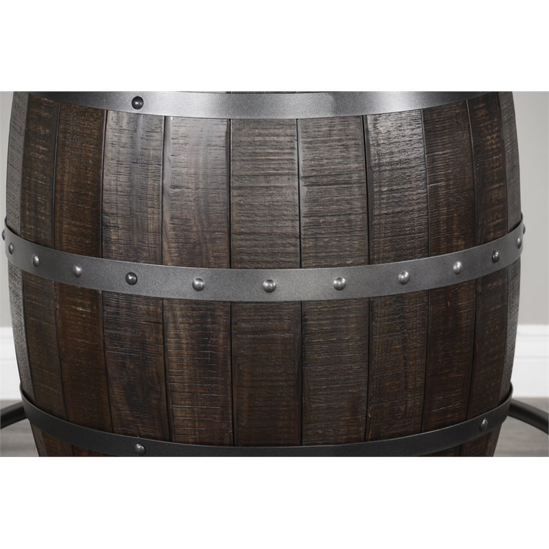 Pemberley Row Wood Tobacco Leaf Pub Table Round Planked Top 54