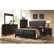 Pemberly Row 5-piece Full Wood Bedroom Set Cappuccino and Black