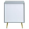 Pemberly Row Wooden Nightstand with 2-Drawer in Gray High Gloss