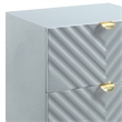 Pemberly Row Wooden Nightstand with 2-Drawer in Gray High Gloss
