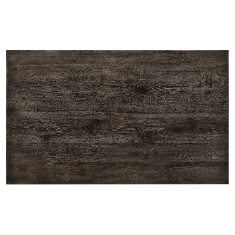 Pemberly Row Rectangular Wood Turned Legs Dining Table in Weathered Gray