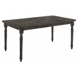 Pemberly Row Rectangular Wood Turned Legs Dining Table in Weathered Gray