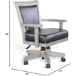 Pemberly Row Wood Game Chairs with Casters and Cushion Seat in Alpine Gray