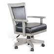 Pemberly Row Wood Game Chairs with Casters and Cushion Seat in Alpine Gray