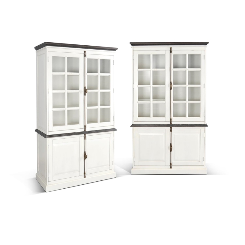 Pemberly Row Modern Mahogany Solids and Veneers Buffet in White
