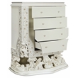 Pemberly Row 4 Drawers Wooden Chest with Floral Motifs in Antique White