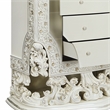 Pemberly Row 4 Drawers Wooden Chest with Floral Motifs in Antique White