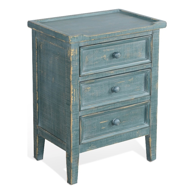 Pemberly Row Modern / Contemporary Green Sea Grass Wood End Table