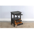 Pemberly Row Modern / Contemporary Black Sand Wood Side Table