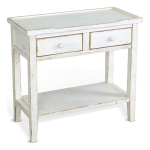 Pemberly Row Modern / Contemporary White Sand Wood Side Table