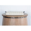 Pemberly Row Modern / Contemporary White Sand Wood Ottoman Tray