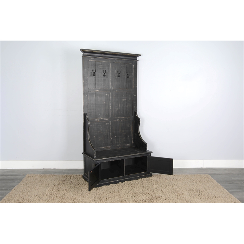Pemberley Row Mahogany Black Hall Tree Rectangular