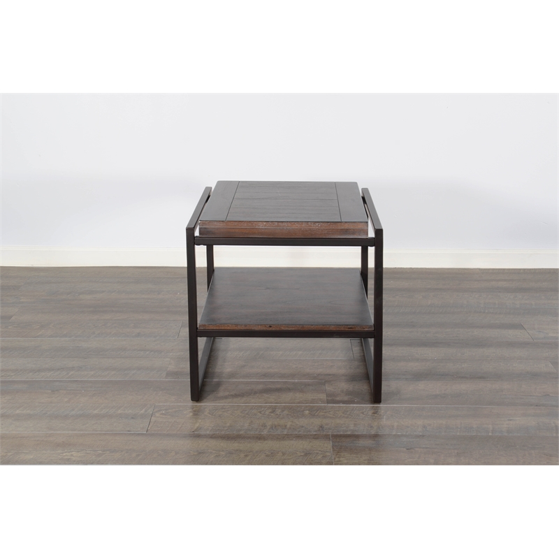 Pemberly Row Modern / Contemporary French Metal Sled Base End Table