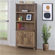 Pemberly Row 2-Door Farmhouse Engineered Wood Bookcase in Rustic Oak