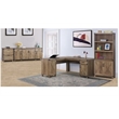 Pemberly Row 2-Door Farmhouse Engineered Wood Bookcase in Rustic Oak