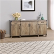 Pemberly Row 4-Door Engineered Wood Credenza File Cabinet in Rustic Oak
