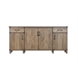 Pemberly Row 4-Door Engineered Wood Credenza File Cabinet in Rustic Oak