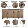 Pemberly Row 4-Door Engineered Wood Credenza File Cabinet in Rustic Oak