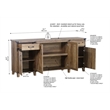 Pemberly Row 4-Door Engineered Wood Credenza File Cabinet in Rustic Oak