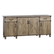 Pemberly Row 4-Door Engineered Wood Credenza File Cabinet in Rustic Oak