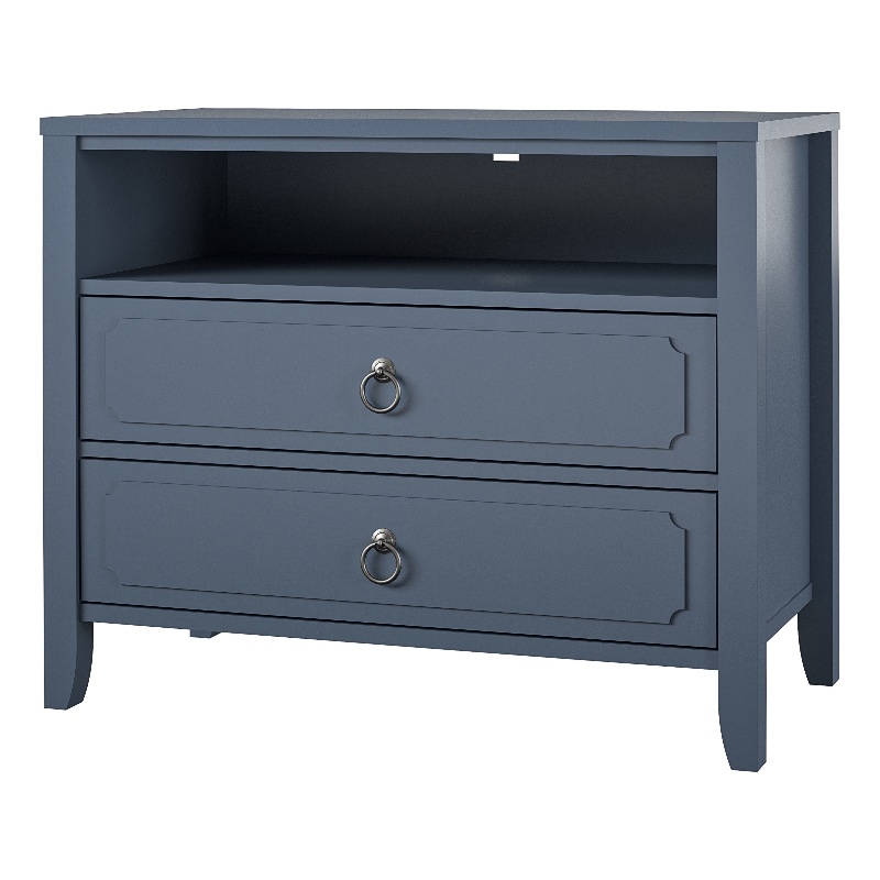Pemberly Row Modern / Contemporary 2 Drawer Nightstand in Blue
