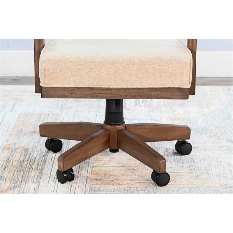 Pemberley Row Mahogany Beige Gaming Chair With Casters Adjustable 20-24