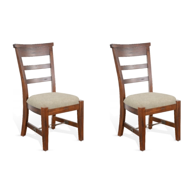 Pemberley Row Mahogany Brown Side Chair Rectangular Turnbuckle 2-Piece Unassembled