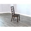 Pemberly Row Modern/Contemporary Ladderback Dining Chair in Dark Wood (Set of 2)