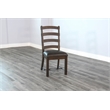 Pemberly Row Modern/Contemporary Ladderback Dining Chair in Dark Wood (Set of 2)