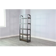 Pemberly Row Modern / Contemporary Metal Frame Bookcase in Dark Wood