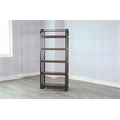 Pemberly Row Modern / Contemporary Metal Frame Bookcase in Dark Wood