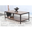 Pemberly Row Modern Metal & Solid Wood Coffee Table in Brown