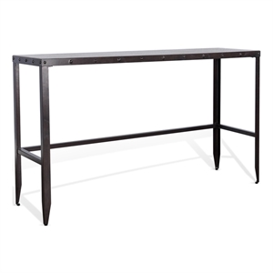 Pemberley Row Wood and Metal Brown Bar Table Rectangular Rough Sawn Finish Unassembled